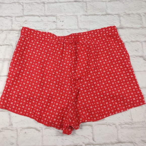 Volcom Womens Salt and Sun retro shorts red print high waisted linen red sz XXL - Picture 2 of 7
